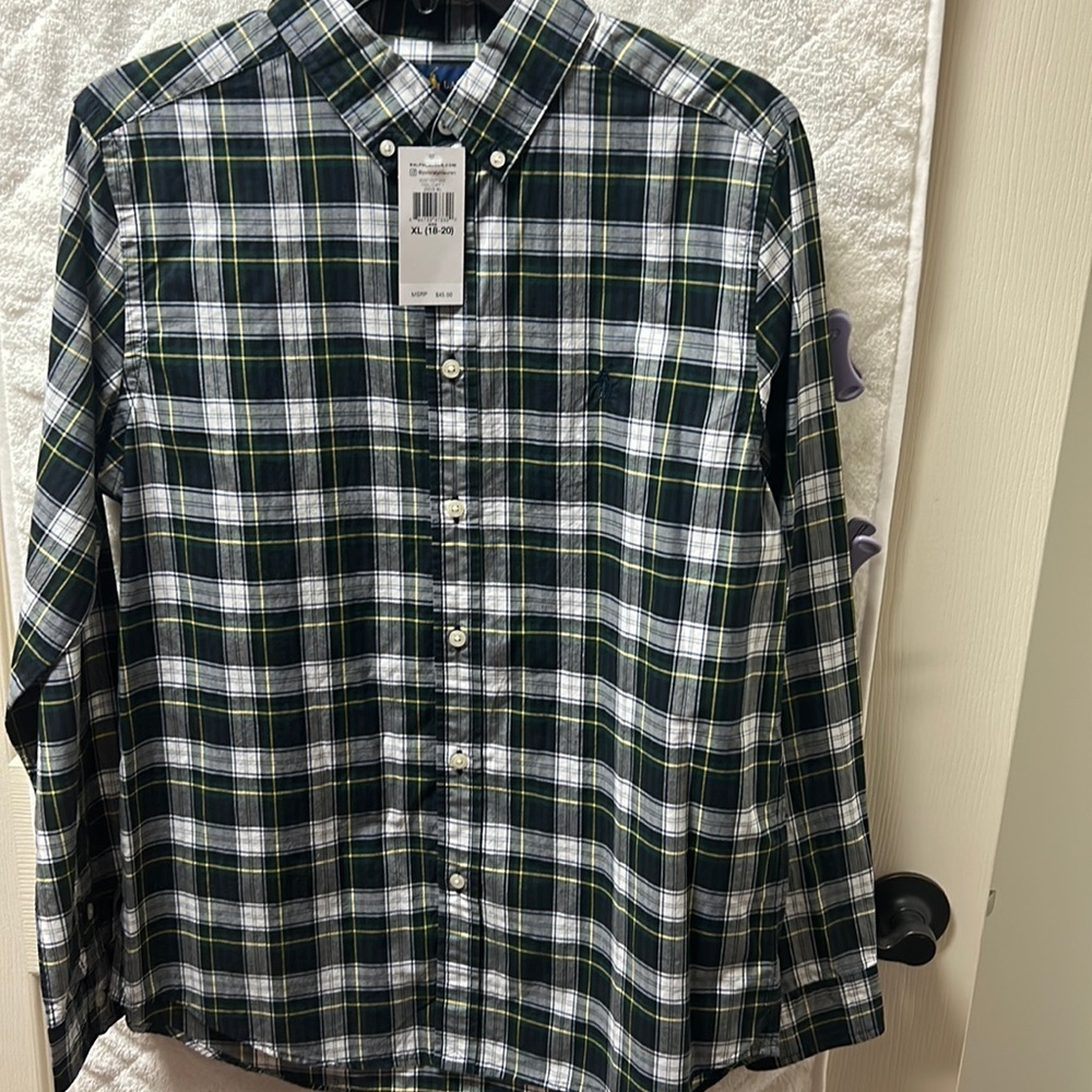 YXL 18-20 Ralph Lauren button down long sleeve dress shirt.
